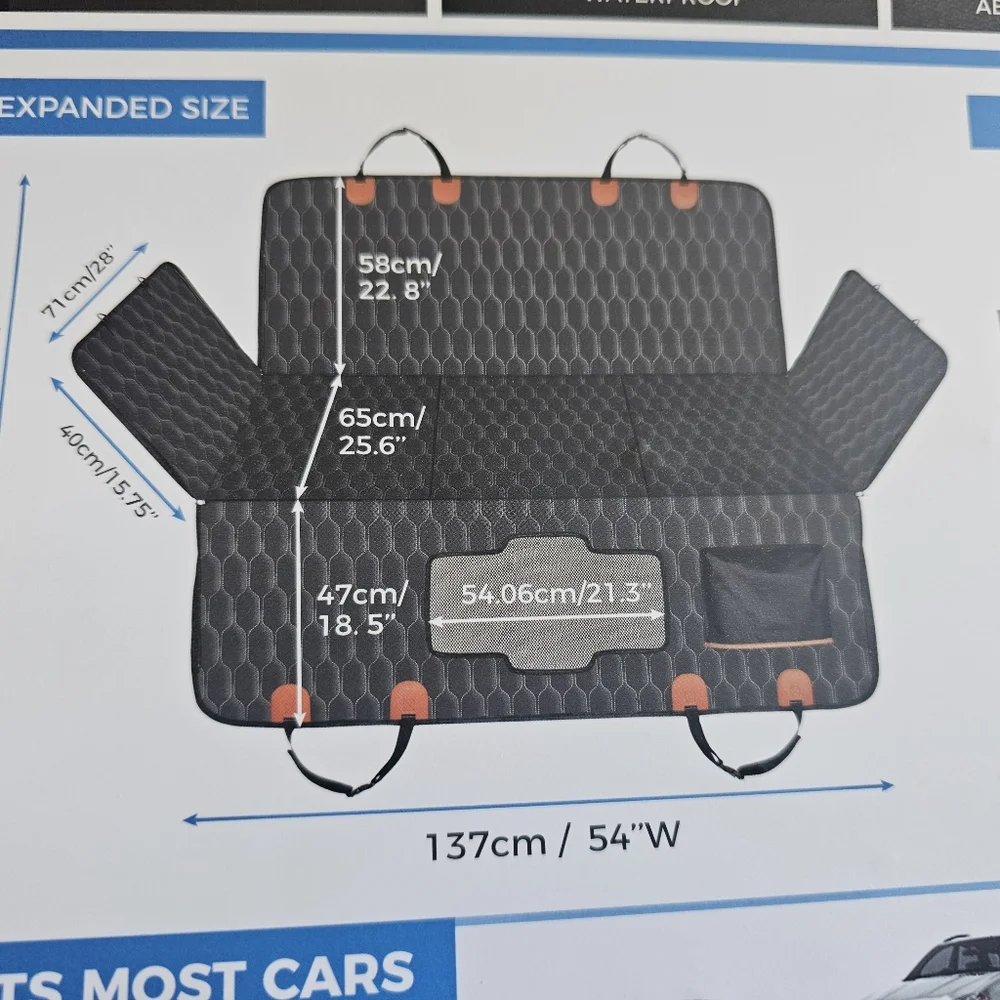 Chumajor Back Seat Extender for Dogs-Supports 400lb,Hard Bottom Dog Car Seat Cov